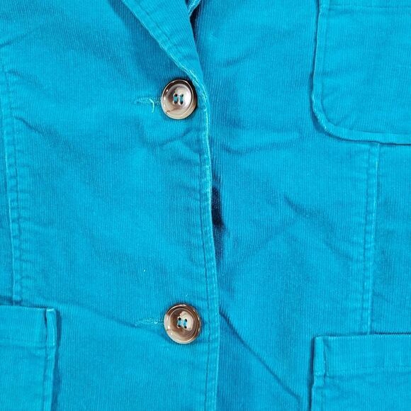☔️🔹️D.F.A. New York Turquoise Buttoned Corduroy Blazer Medium - Picture 7 of 10